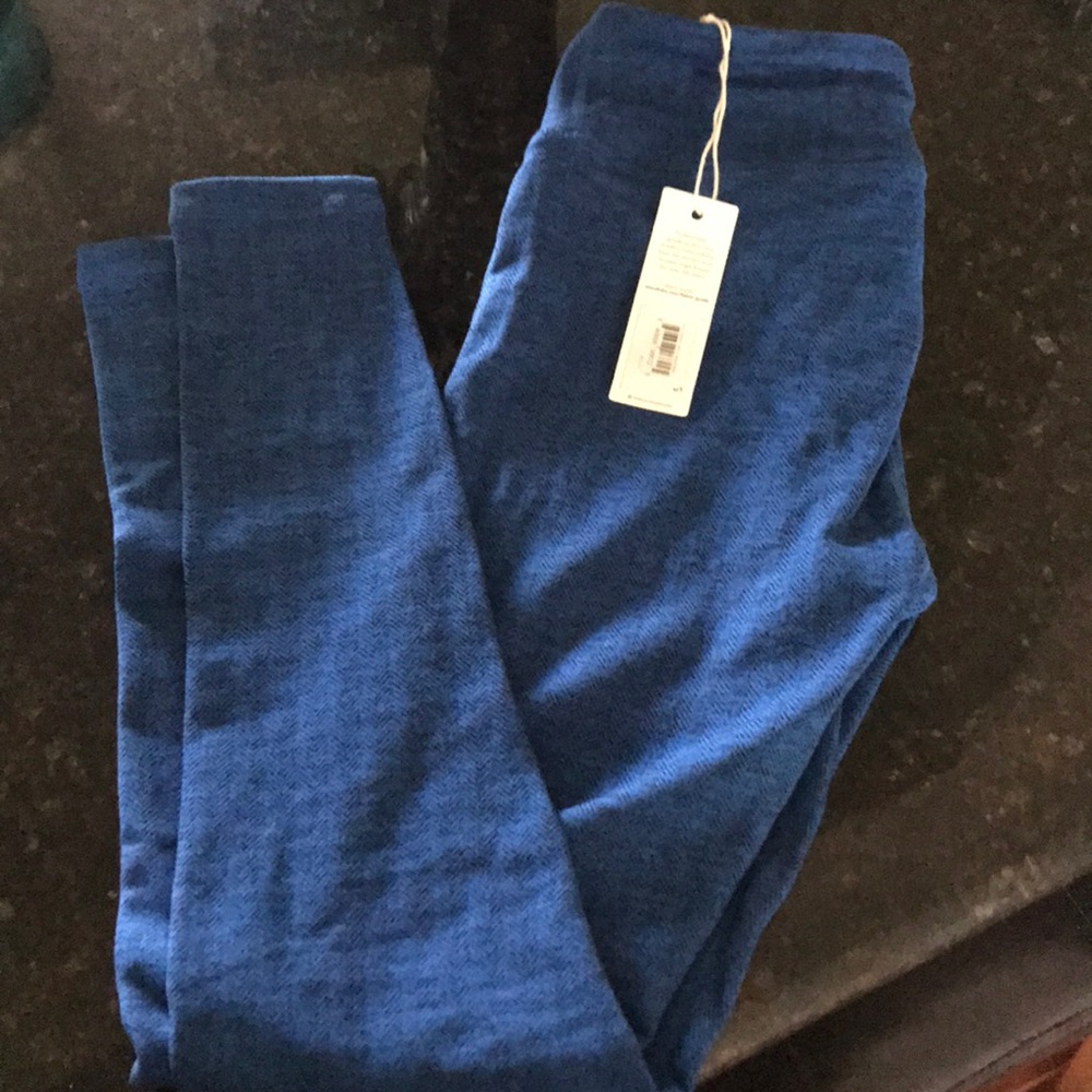 Manduka Basic Leggings Blue Herringbone Sz S